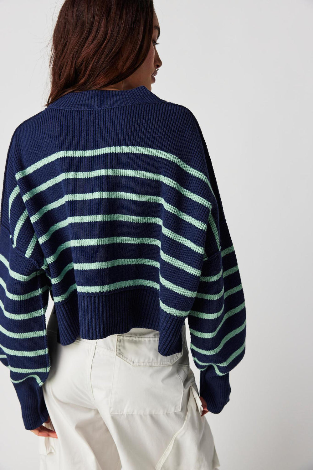 Easy Street Stripe Crop Pullover