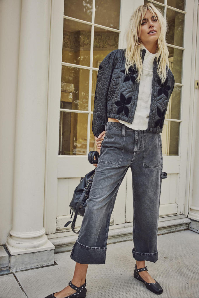Major Leagues Mid-Rise Cuffed Jeans