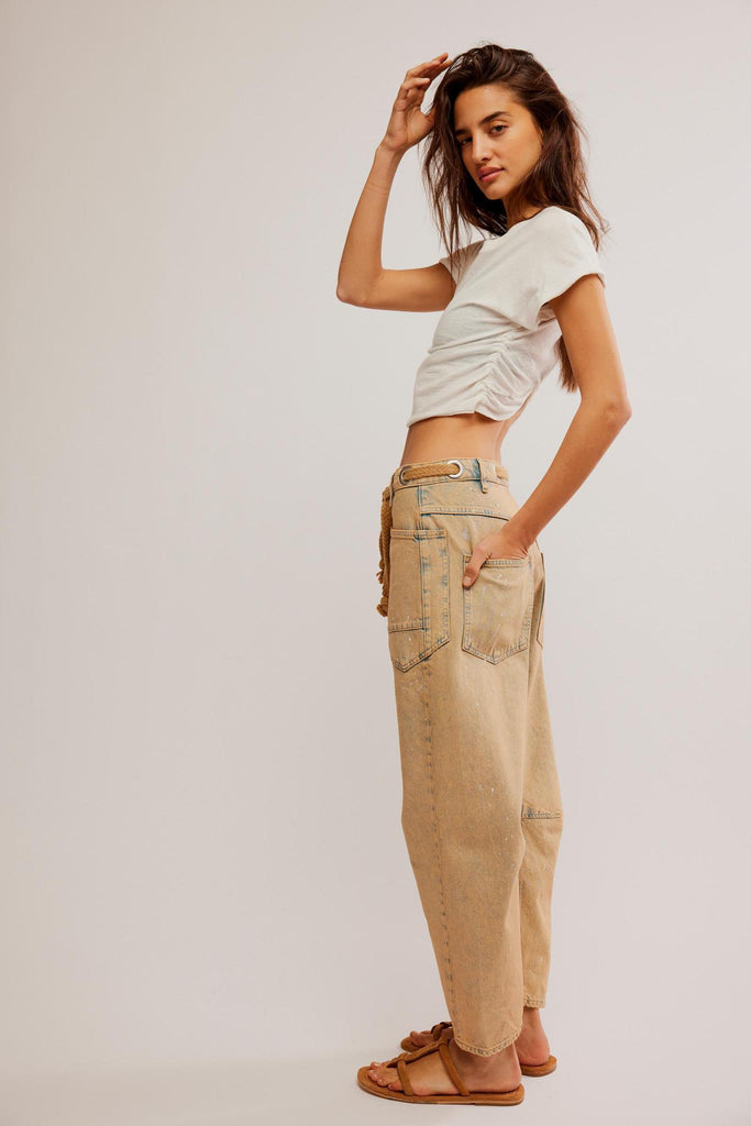 Moxie Pull-On Barrel Jeans