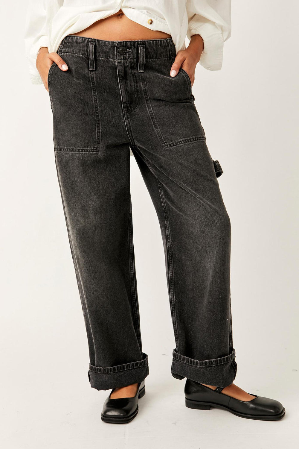 Major Leagues Mid-Rise Cuffed Jeans