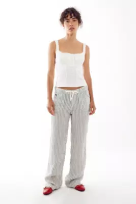 5 Pocket Linen Stripe Pants