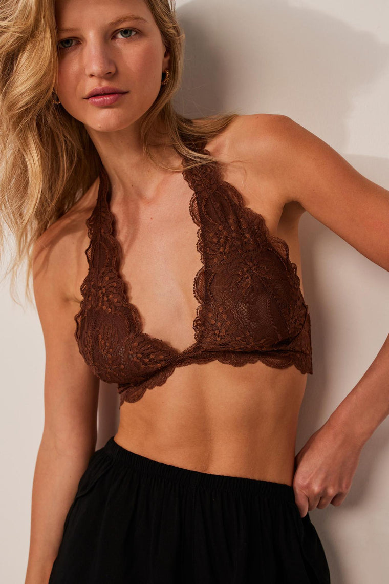 Last Dance Lace Halter Bralette