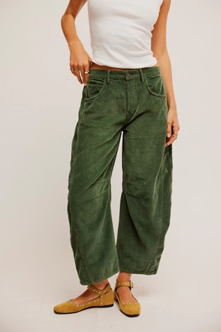 Good Luck Mid-Rise Cord Barrel Jeans