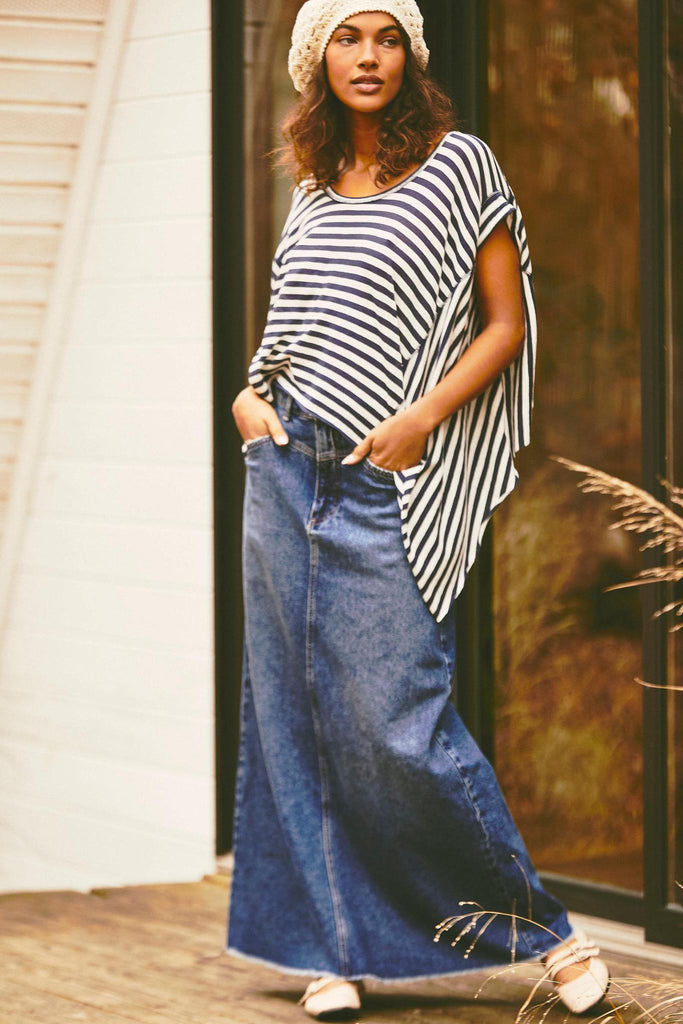 Come As You Are Denim Maxi Skirt