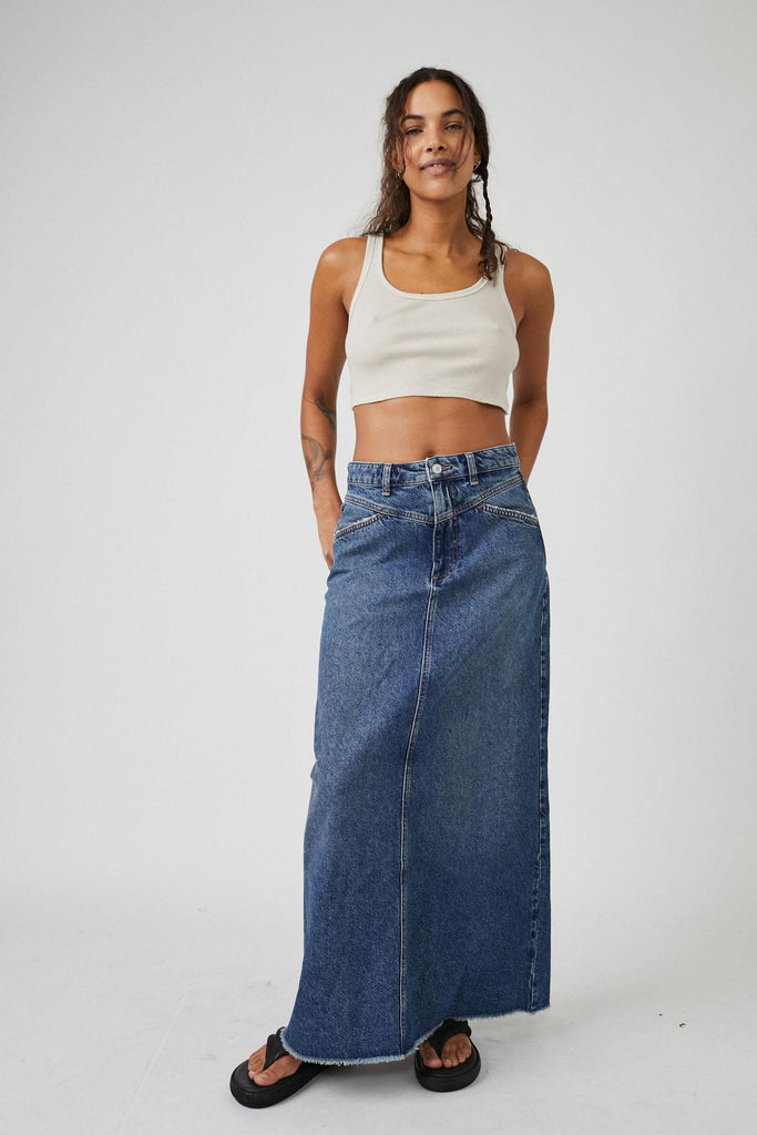 Come As You Are Denim Maxi Skirt